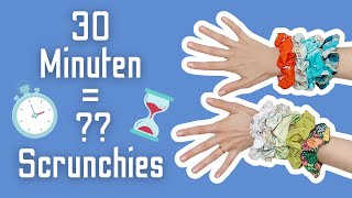 Wieviele Scrunchies schaffe ich in ⏰ 30 Minuten ⏰   Haargummis nähen mit der RöllchenMethode [upl. by Eustache]