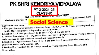 Class 9 Social Science PT2 Exam Question PaperTerm1 Session 202425 Kendriya VidyalayaSST [upl. by Rudd217]