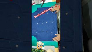 Denim top 🎩 youtube fashion ytshorts stitching [upl. by Savdeep]