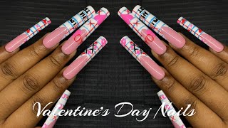 VALENTINE’S DAY NAILS 📓🩷  Notebook Nail Art  Press On Nails Tutorial ✨ [upl. by Averir]