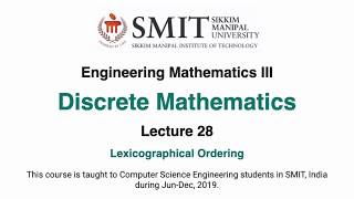 Lecture 28 Lexicographical Ordering [upl. by Nino]