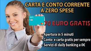 BBVA Migliore Conto corrente e Carta a ZERO SPESE 💳 20€ Gratis e 10 Cashback 💳 [upl. by Neeka]