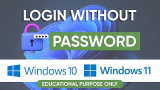 Bypass Windows Login Screen and Login Without Password  Windows 11  Educational Purpose Only [upl. by Vyky]