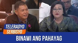 Espenido retracts statements vs De Lima in 2017 Senate hearing Teleradyo Serbisyo 22 October 2024 [upl. by Zebe]