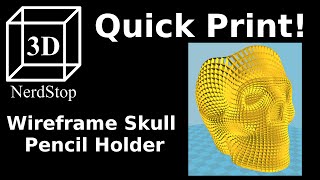 Quick Print Wireframe Skull Pencil Holder [upl. by Vardon]