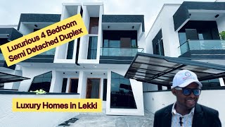 Touring Luxurious 4 Bedroom Semi Detached Duplex in Lekki  House for sale in Lekki  Ready to live [upl. by Neened]