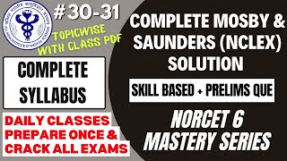 NORCET 6 Preparation  Complete Mosby amp Saunders MCQs  NCLEX MCQs SkillScenario based MCQs NORCET [upl. by Anaidni34]