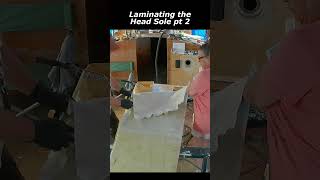 Laminating Head Sole pt2 shorts boatprojects boatbuilding boatbuilders plywoodboat [upl. by Ring]