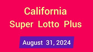 California SuperLotto Plus Winning Numbers August 31 2024  CA SuperLotto Plus Saturday [upl. by Asilla21]