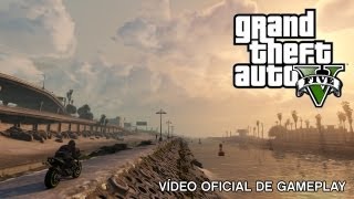 Grand Theft Auto V Vídeo oficial de gameplay [upl. by Aihsilef]