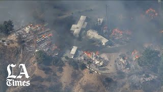 Several fires burning homes lost in Southern California [upl. by Ayotak24]