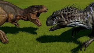 Indominus Rex vs TRex Spinosaurus Spinoraptor Indoraptor Giganotosaurus Carcha amp Allosaurus [upl. by Bahner]