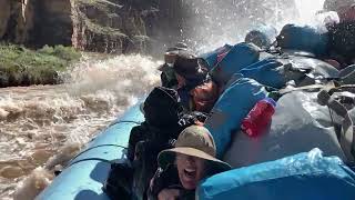 Lava Falls Rapid during 2023 Experimental High Flow at 40k cfs  42823 Grand Canyon National Park [upl. by Hazmah621]