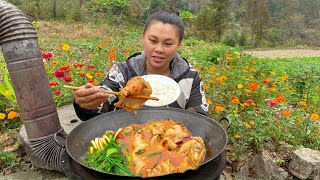 今天做一锅美味的酸汤猪脚吃过瘾 Today had delicious sour and spicy pork feet [upl. by Emina]