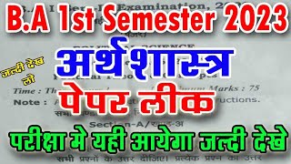 BA 1st Semester Economics अर्थशास्त्र Model Paper 2024  ba first semester economics imp question [upl. by Aipmylo]