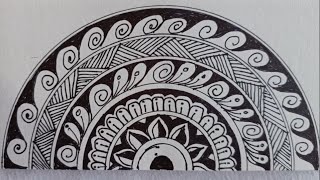 how to draw half Mandala artMandala drawing easy and simpledraw the picture of Mandala art [upl. by Voltz]