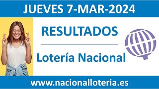 Resultado del sorteo Loteria Nacional del jueves 7 de marzo de 2024 [upl. by Wyly308]