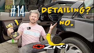 Abandoned Corvette ZR1  Interior Makeover and removing the HOOD INSULATION  Barn Find Episode 14 [upl. by Ecirtnahc529]