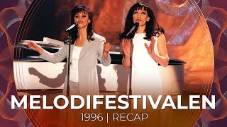 Melodifestivalen 1996 Sweden  RECAP [upl. by Ahsart]