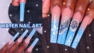 ✨I TRIED THE WATER NAIL ART DESIGN  Easy Ombre Polygel Nail Tutorial [upl. by Vincent]