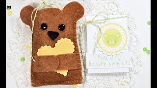 felt teddy bear pocket [upl. by Tezil]