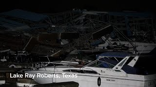 Tornado damage in North Texas Scenes from Valley View Celina Lake Ray Roberts and Pilot Point [upl. by Ansilme]