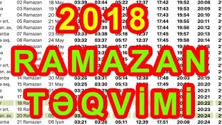 Ramazan ayının TƏQVİMİ  2018 Qafqaz Müsəlmanları İdarəsi [upl. by Ilecara675]