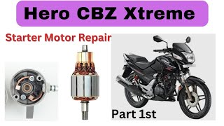 Hero Honda CBZ Xtreme Starter Motor Repairing Part 1st [upl. by Iznekcam]