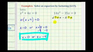 Ex Factor and Solve Quadratic Equation  Greatest Common Factor Only [upl. by Towne]