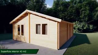 Casa de madera Ireland 42m2  6 x 7m  70mm [upl. by Earehc]