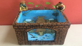 DIY AQUARIUM FISH OF FOAM BOX  AQUARIUM SETUP  MR DECOR 9 [upl. by Inait]