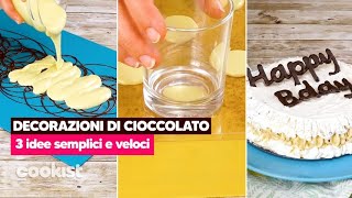 Decorazioni di cioccolato 3 idee semplici e veloci [upl. by Joslyn]