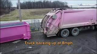 Automatic Reverse Braking System being tested on a Garbage Truck [upl. by Eycal]