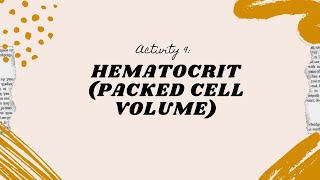 HEMATOCRIT PACKED CELL VOLUME [upl. by Filippo]