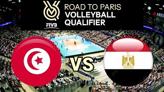 Tunisia vs Egypt  2023 FIVB Volleyball Mens Olympic Qualification Tournaments Live Score [upl. by Anwadal]