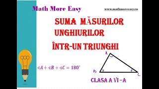 Suma masurilor unghiurilor intrun triunghi [upl. by Anahir]