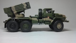 БМ21 quotГрадquot Trumpeter 135 Сборка и покраска [upl. by Anelehs]