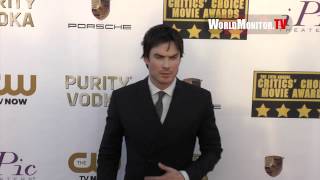 The Vampire Diaries Ian Somerhalder arrives at 2014 Critics Choice Movie Awards [upl. by Essy]