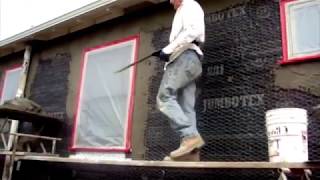 Stucco both coats on the same day How to install stucco [upl. by Heiner]