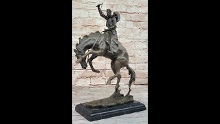 Bronco Buster Hot Cast Bronze Western Americana Decor Sculpture Statue Reproduction Remington ST043 [upl. by Kciredohr]