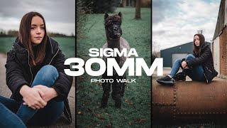 Sigma 30mm 14 Portrait Photo Walk Ep10 Sony A6500 [upl. by Ocimad608]