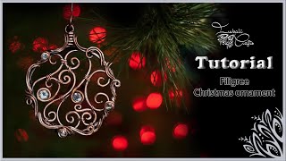 Filigree Christmas ornament  wire work tutorial [upl. by Navillus]