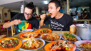 Spicy Thai Street Food 🌶️ GREEN PAPAYA SALAD  Beef Hot Pot  Food Tour in Khon Kaen Thailand [upl. by Inus891]