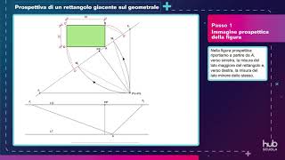 Procedimento guidato  Prospettiva di un rettangolo giacente sul geometrale [upl. by Inalaeham]