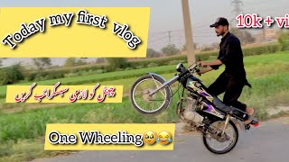 10k  views Wheeling 125 husnain king 46 first vlog on youtube [upl. by Enahsal244]