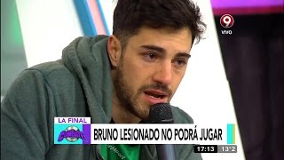 La lesión de Bruno que lo dejó sin poder jugar el final de la 6G 28042016 [upl. by Narra]