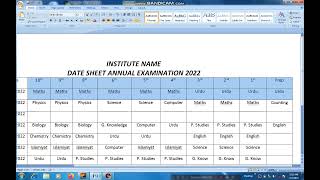 How to make a Date Sheet [upl. by Ailed]