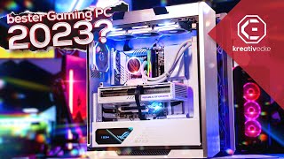 KRANK Der ULTIMATIVE WHITE GAMING PC Build im ASUS ROG Style Bester Gaming PC 2023 [upl. by Idnim]