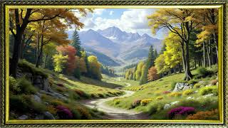 A Screensaver for TV featuring Framed Art  YouTube Framed Art  4K Mountain Background No Music [upl. by Shel]