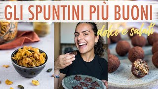 3 SPUNTINI CHE SPACCANO SNACK SANI DOLCI e SALATI PER TUTTA LA SETTIMANA  Elefanteveg [upl. by Awra]